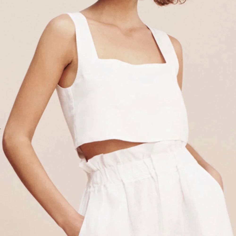 POSSE Alice Crop Top in Ivory